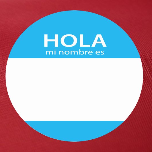 Sticker Rond Hola Mi Nombre Es - hello