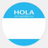 Sticker Rond Hola Mi Nombre Es - hello (Devant)