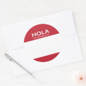 Sticker Rond Hola Mi Nombre Es RED mot-clé espagnol (Enveloppe)