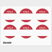 Sticker Rond Hola Mi Nombre Es RED mot-clé espagnol (Feuille)