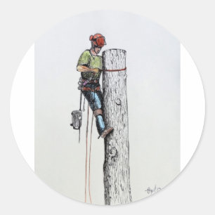 Sticker Rond Hold on tight tree surgeon