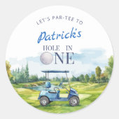 Sticker Rond Hole In One Golf 1st Birthday  (Devant)