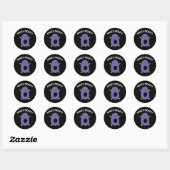 Sticker Rond Holey Moley Funny Mole Pun Dark BG (Feuille)