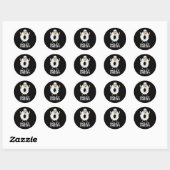 Sticker Rond Holey Sheep Funny Animal Pun Dark BG (Feuille)