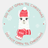 Sticker Rond Holiday Alpaca - Ajouter votre propre texte Noël (Devant)