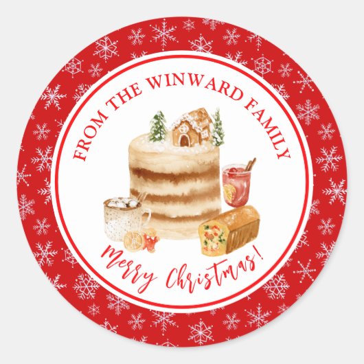 Sticker Rond Holiday Baking Christmas Cake (Devant)