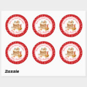 Sticker Rond Holiday Baking Christmas Cake (Feuille)