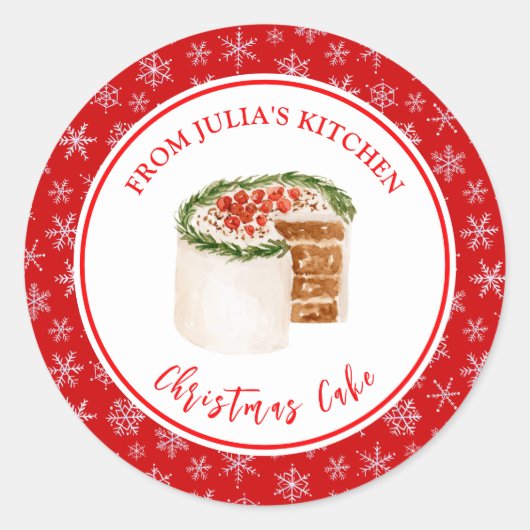 Sticker Rond Holiday Baking Christmas Cake (Devant)