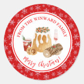 Sticker Rond Holiday Baking Christmas Pudding (Devant)