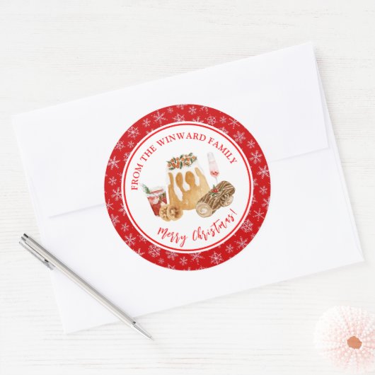 Sticker Rond Holiday Baking Christmas Pudding (Enveloppe)