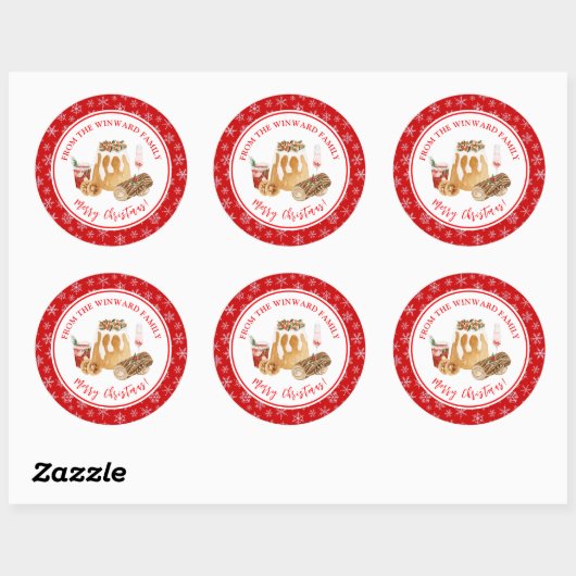 Sticker Rond Holiday Baking Christmas Pudding (Feuille)