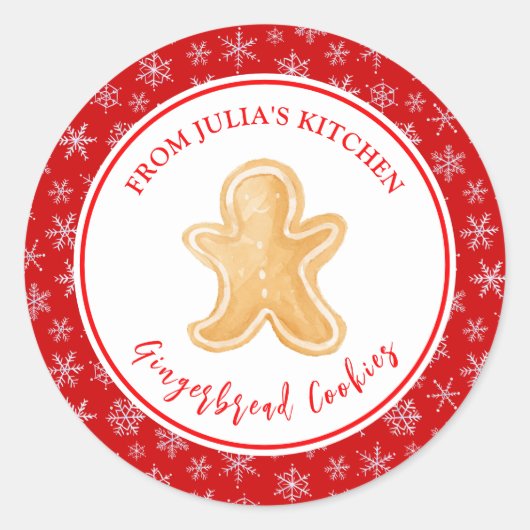 Sticker Rond Holiday Baking Gingerbread Man (Devant)