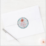 Sticker Rond Holiday Christmas<br><div class="desc">Joyeux autocollants ronds personnalisés de Noël avec des fleurs d'hiver modernes et élégantes - poinsettias, baies et feuilles - avec votre nom et salut en lettrage chic. Tout le texte, les polices, les couleurs de police et la couleur arrière - plan peuvent être modifiés, il suffit de cliquer sur le...</div>