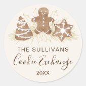 Sticker Rond Holiday Cookie Exchange Party (Devant)