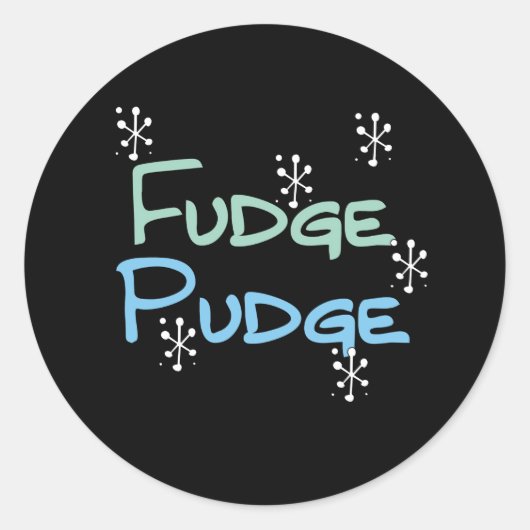 Sticker Rond Holiday Fudge Pudge Funny Noël (Devant)