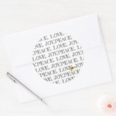 Sticker Rond Holiday Peace Love Joie Christmas Holly Text Fun (Enveloppe)