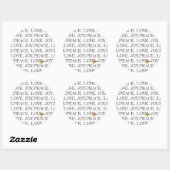 Sticker Rond Holiday Peace Love Joie Christmas Holly Text Fun (Feuille)