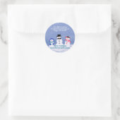 Sticker Rond Holiday Snowman Adresse de retour (Sac)