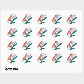 Sticker Rond holiES - Drapeau indien main (Feuille)