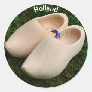 Sticker Rond Hollande : Clochons en bois hollandais