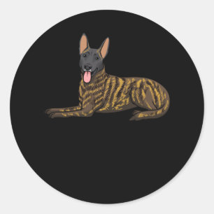 Sticker Rond Hollandse Herdershond Dutch Shepherd Chien