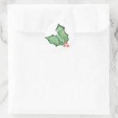 Sticker Rond Holly Berries Et Feuilles (Sac)