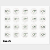 Sticker Rond Holly Berries Pine Tree Joie Noël Wreath (Feuille)