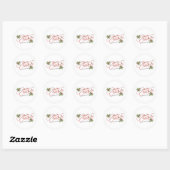 Sticker Rond Holly Berry Gradient Red Script Joyeux Noël (Feuille)