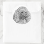 Sticker Rond Holly, caniche blanche (Sac)
