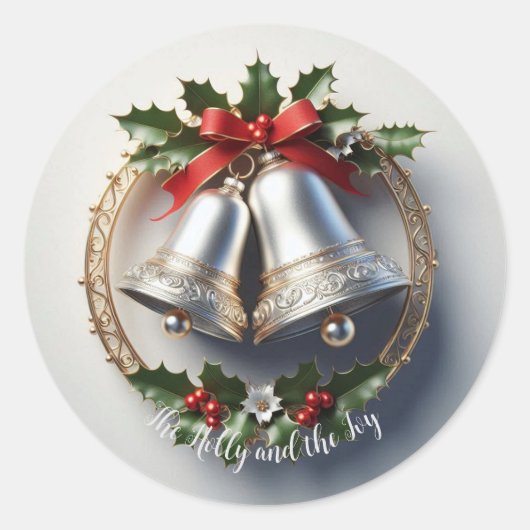 Sticker Rond Holly et Ivy - Silver Bells (Devant)