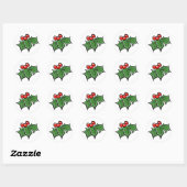 Sticker Rond Holly Feuilles Holly baies de vacances plaisir bot (Feuille)