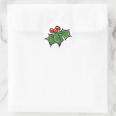 Sticker Rond Holly Feuilles Holly baies de vacances plaisir bot (Sac)
