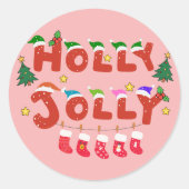 Sticker Rond Holly Jolly (Devant)