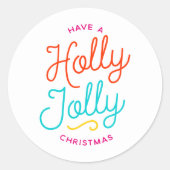Sticker Rond Holly Jolly Christmas (Devant)
