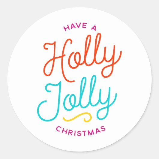 Sticker Rond Holly Jolly Christmas (Devant)