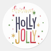 Sticker Rond Holly Jolly Christmas (Devant)