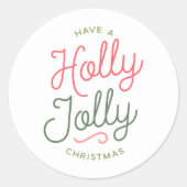 Sticker Rond Holly Jolly Christmas (Devant)