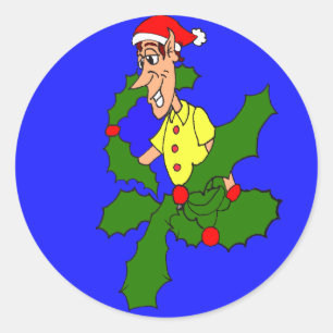 Sticker Rond Holly Jolly Christmas