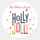 Sticker Rond Holly Jolly Christmas (Devant)