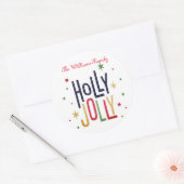 Sticker Rond Holly Jolly Christmas (Enveloppe)