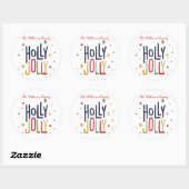 Sticker Rond Holly Jolly Christmas (Feuille)