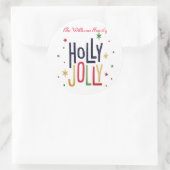 Sticker Rond Holly Jolly Christmas (Sac)