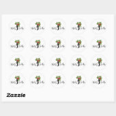 Sticker Rond Holly Jolly Cute Funny Penguin Noël (Feuille)