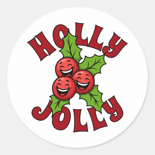 Sticker Rond Holly Jolly drôle rire Holly Noël (Devant)