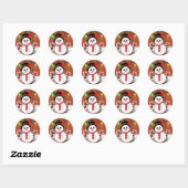 Sticker Rond Holly Jolly Snowman (Feuille)