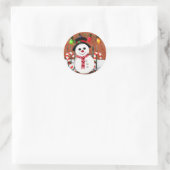 Sticker Rond Holly Jolly Snowman (Sac)