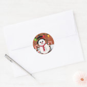 Sticker Rond Holly Jolly Snowman (Enveloppe)