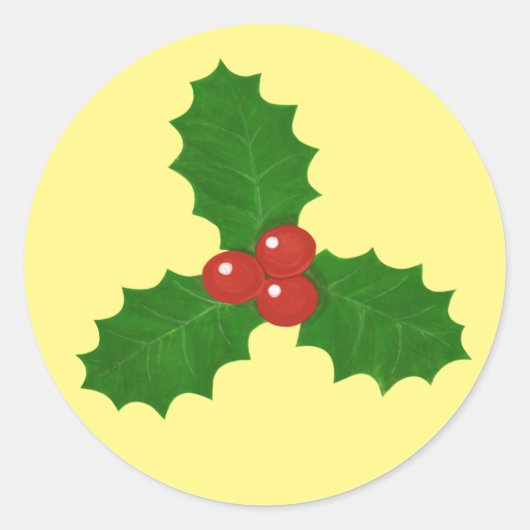 Sticker Rond Holly Leaf (Devant)
