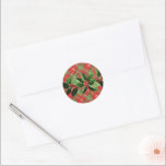 Sticker Rond Holly on Christmas Plaid 1<br><div class="desc">Sel et baies sur Noël Plaid 1 autocollant.</div>