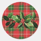Sticker Rond Holly on Christmas Plaid 6 (Devant)